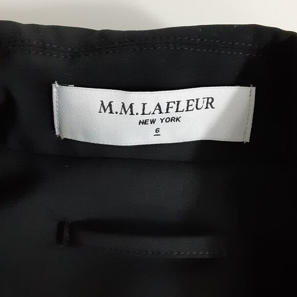MM Lafleur O'Hare Boyfriend Blazer Black Everyday Crepe Double Breasted Womens 6 - Picture 5 of 12